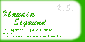 klaudia sigmund business card